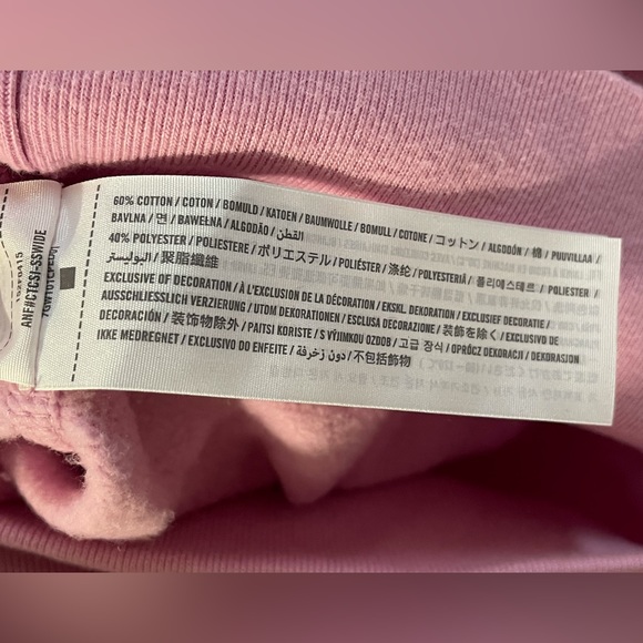 Abercrombie & Fitch (A&F) Pink/Lilac Cropped Hoodie - Picture 4 of 4